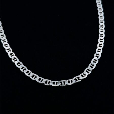 18” Italy 925 Sterling Silver Flat Mariner Link Chain Necklace 17.5g