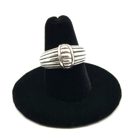 ATI .925 Sterling Silver Ribbed Ring, Size - 7, 5.7g