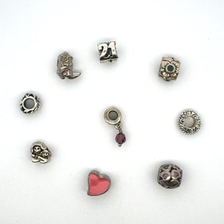 Lot of 9 Sterling Silver Charms (Snake Chain Compatible) Assorted Themes 24.0g