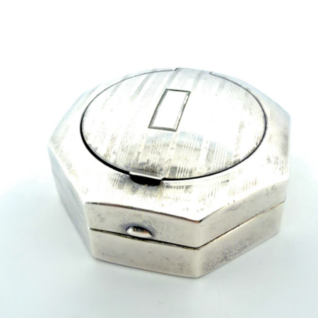 Vintage International Sterling Compact Case / Pill Box with Mirror, 36.6 grams