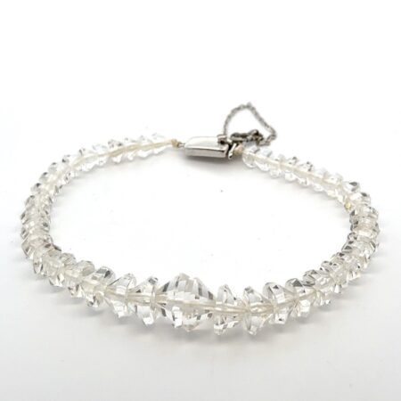 Vinatge Sterling Silver Graduated Crystal Bead 8” Bracelet 13.9 Grams