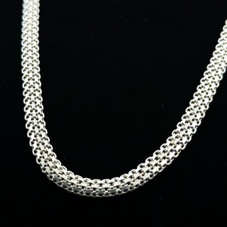 22” Milor Italy 925 Sterling Silver Bismarck Link Chain Necklace 30.4g
