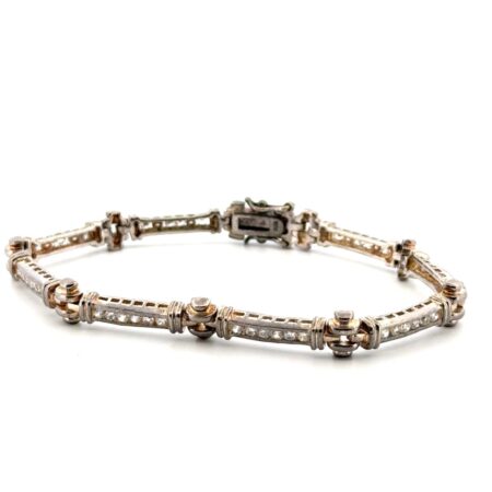 7” 925 Sterling Silver Channel Set Cubic Zirconia Bracelet 14g