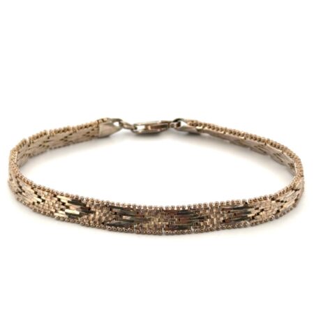 7” Italy 925 Sterling Silver Chevron Wrap Bracelet 14.3g
