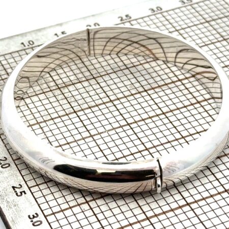 7.5” x 11mm 925 Sterling Silver Hinged Bangle Bracelet, 20.6g