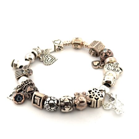 6.5” Pandora ALE & IBB Thai 925 Sterling Silver Charm Bracelet 64.9g