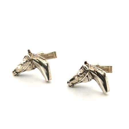 Fenwick & Sailors 925 Sterling Silver Equestrian Horse Head Cuff Links 16.7g