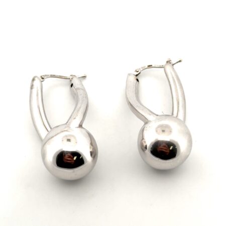 JCM Mauritius 925 Sterling Silver Hollow Drop Earrings 5.7g