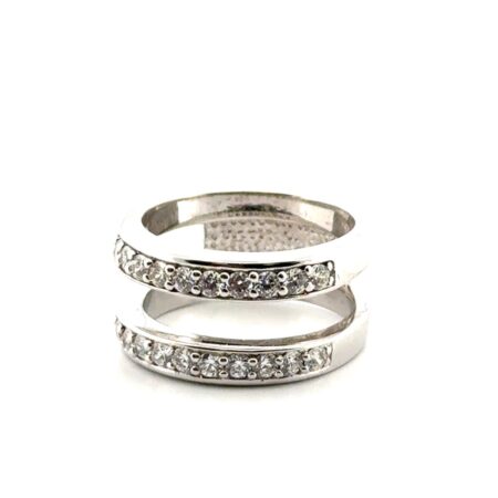Size: 6 Cubic Zirconia 925 Sterling Silver Ring Jacket/Enhancer 6.5g