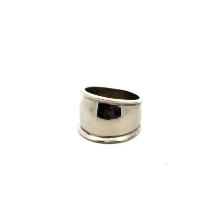 Size-6 Vintage 925 Sterling Silver Wide Cigar Band Ring, 7.5g