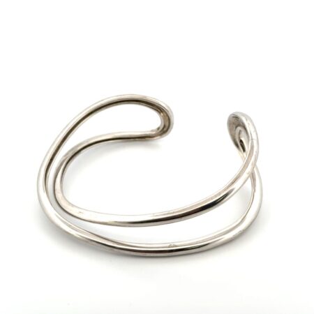 7” Namve 925 Sterling Silver Twisted Modernist Cuff Bracelet 30.5g