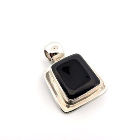 Vintage ATI Mexico 925 Sterling Silver Onyx Pendant 7.8g