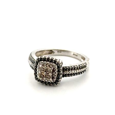 Size: 7.25 JWBR 925 Sterling Silver Diamond Ring 4.1g