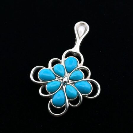 Carolyn Pollack Relios 925 Sterling Silver Sleeping Beauty Turquoise Pendant 7g