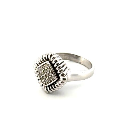 Size: 8 Pave CZ 925 Sterling Silver Ring Made in China 8g