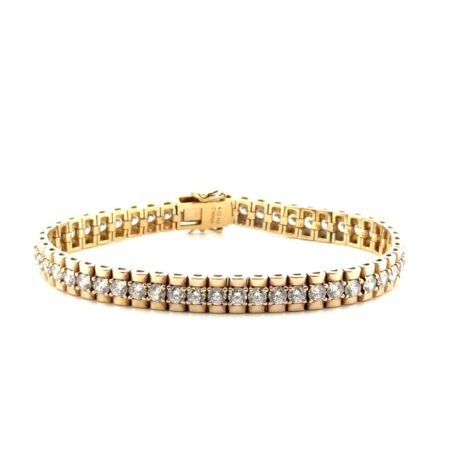 7” Gold Vermeil 925 Sterling Silver Cubic Zirconia Tennis Bracelet 23.2g