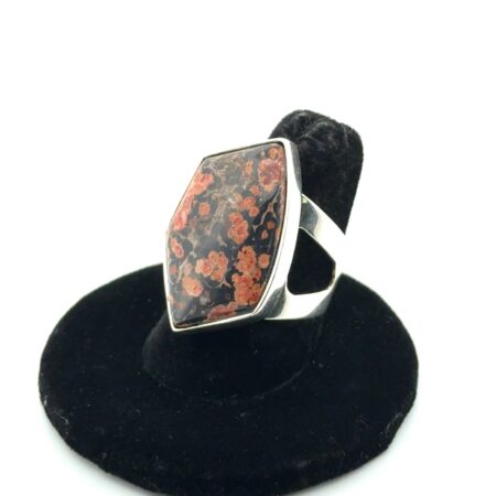 Size: 8 Desert Rose Trading 925 Sterling Silver Leopard Skin Jasper Ring 11.8g