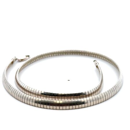 18” Milor Italy 925 Sterling Silver 6mm Omega Chain Necklace, 30.7g
