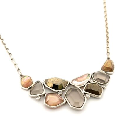 Silpada #N2804 Exemplar Multi-Stone 925 Sterling Silver Pendant Necklace 19.3g