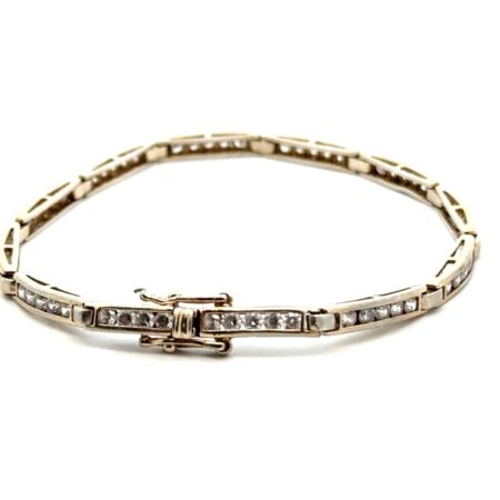 7.5” 3.3mm .925 Sterling Silver CZ Tennis Bracelet, Korea, 8.3g