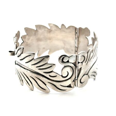Alfredo Villasana .925 Sterling Silver Wide Panel Bracelet Mexico, 7”, 45.7g