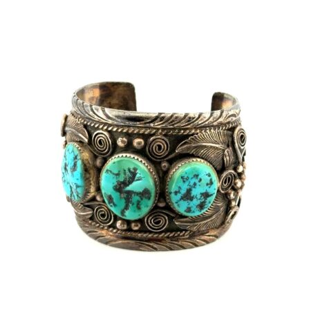 6.5” Vtg Francis Begay Jumbo 925 Sterling Silver Turquoise Cuff Bracelet 105.1g