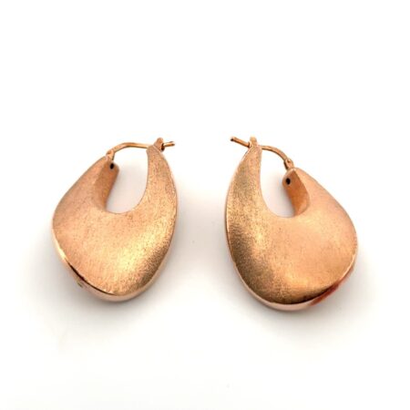 Rose Gold Vermeil 925 Sterling Silver Hollow Wavy Hoop Earrings 8.7g