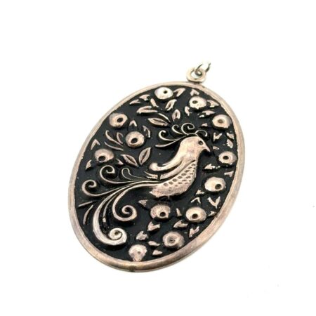Vintage 1970s International Sterling 925 Partridge in a Pear Tree Pendant 14.5g