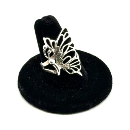 Size 8.25 925 Sterling Silver Butterfly Ring, 6.2g