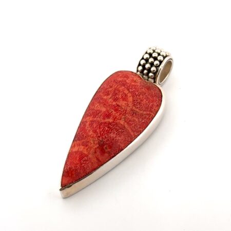 GTO 925 Sterling Silver Sponge Coral Pendant 7.6g
