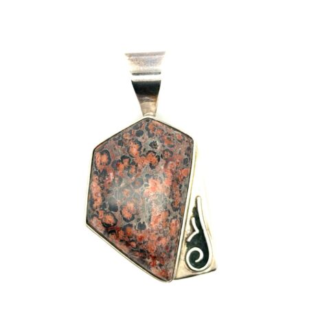 Desert Rose Trading 925 Sterling Silver Leopard Skin Jasper Pendant, 31.1g