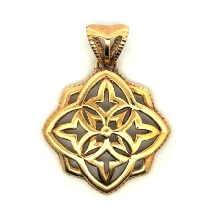 Milor 925 Sterling Silver Gold Plate Quartrefoil Knot Design Pendant, 11.7g