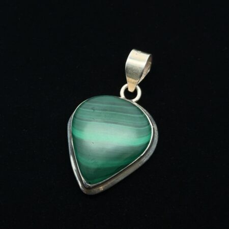 925 Sterling Silver Malachite Pendant, 17.0 Grams