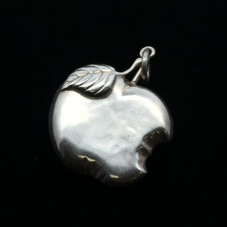 925 Sterling Silver Bite Of The Apple Pendant, 5.8g