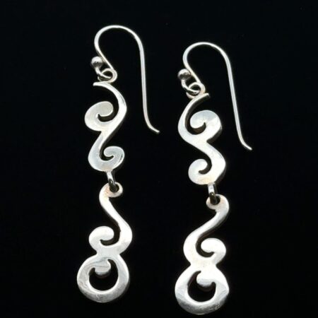 Barse 925 Sterling Silver Scroll Dangle Earrings, 6.4g