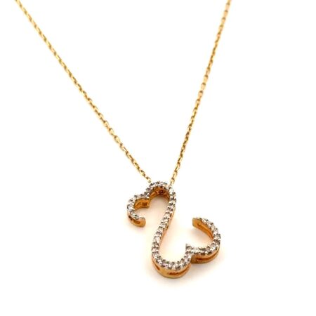 18-20” Adjustable 14k Yellow Gold Diamond Open Heart Pendant Necklace 2.8g