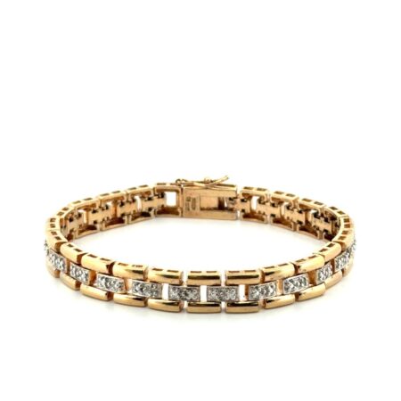 6.5” x 8mm Ross Simons Gold Vermeil 925 Sterling Silver Bar Link Bracelet 21.8g