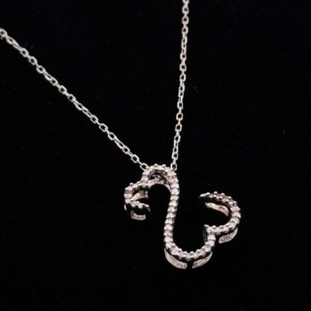18-20” Adjustable 14k White Gold Diamond Open Heart Pendant Necklace 2.4g