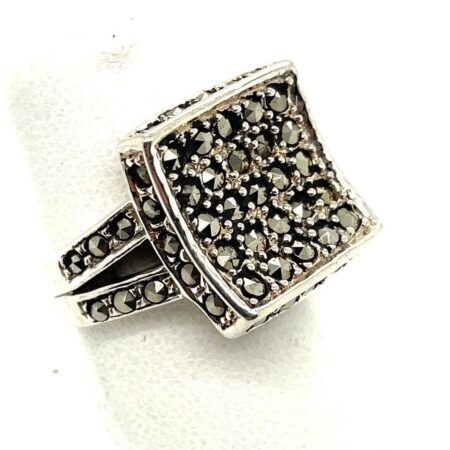 Sterling Silver Nickel Free Marcasite Pave Size 7 Ring - Size 7 9.1 grams