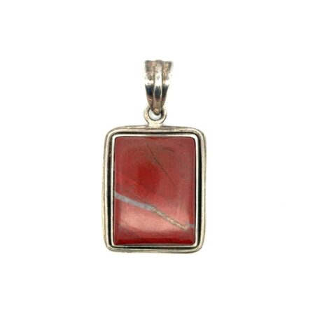 .925 Sterling Silver Red Jasper Pendant, 14.1g