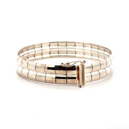 Milor 7.75” x 12mm 925 Sterling Silver Flexible Bracelet, Italy, 26.8g