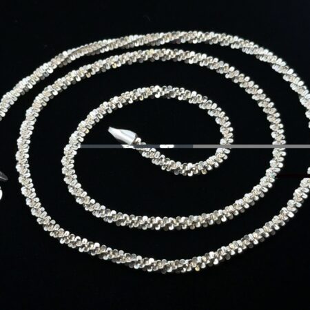 20” 3mm Milor .950 Silver Margarita Link Necklace, Italy, 12.7g
