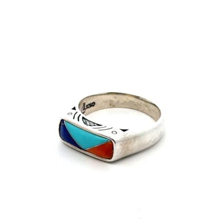 Carolyn Pollack Sz. 9 Relios Sterling Silver Southwestern Multi Stone Ring 6.7g