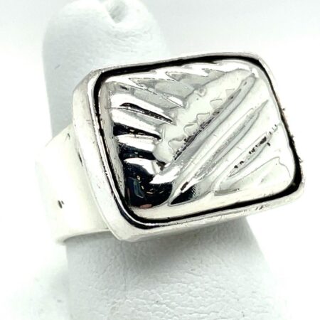 Vintage Mexico 925 Sterling Silver Fashion Ring - Size 7.75 13.6 grams