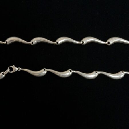 17” .925 Sterling Silver Italian Horn Necklace, 31.3 Grams