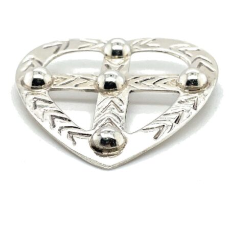 Mexico 925 Sterling Silver Heart Pin, 8.8 grams
