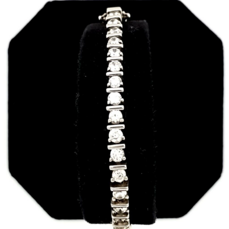 Ross Simon 925 Sterling Silver CZ Round 7" Women's Tennis Bracelet 13 Grams.