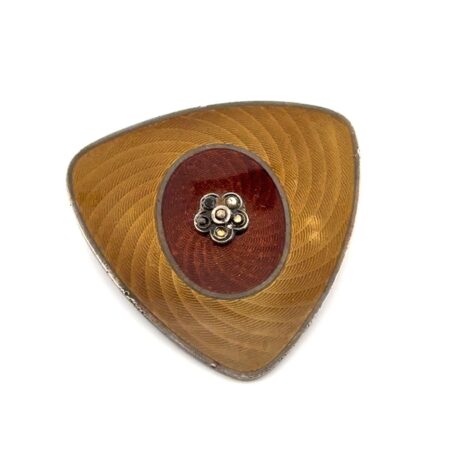 Thomae & Blacher 925 Sterling Silver Guilloche Enamel Brooch/Pin 13.7g