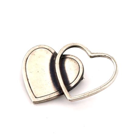 Otto Robert Bade 925 Sterling Silver Interlocking Hearts Brooch/Pin 10.1g