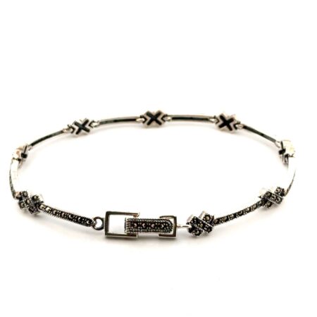 7.5” Marcasite 925 Sterling Silver Bracelet 11.5g